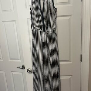 Black and White Striped Maxi Dress